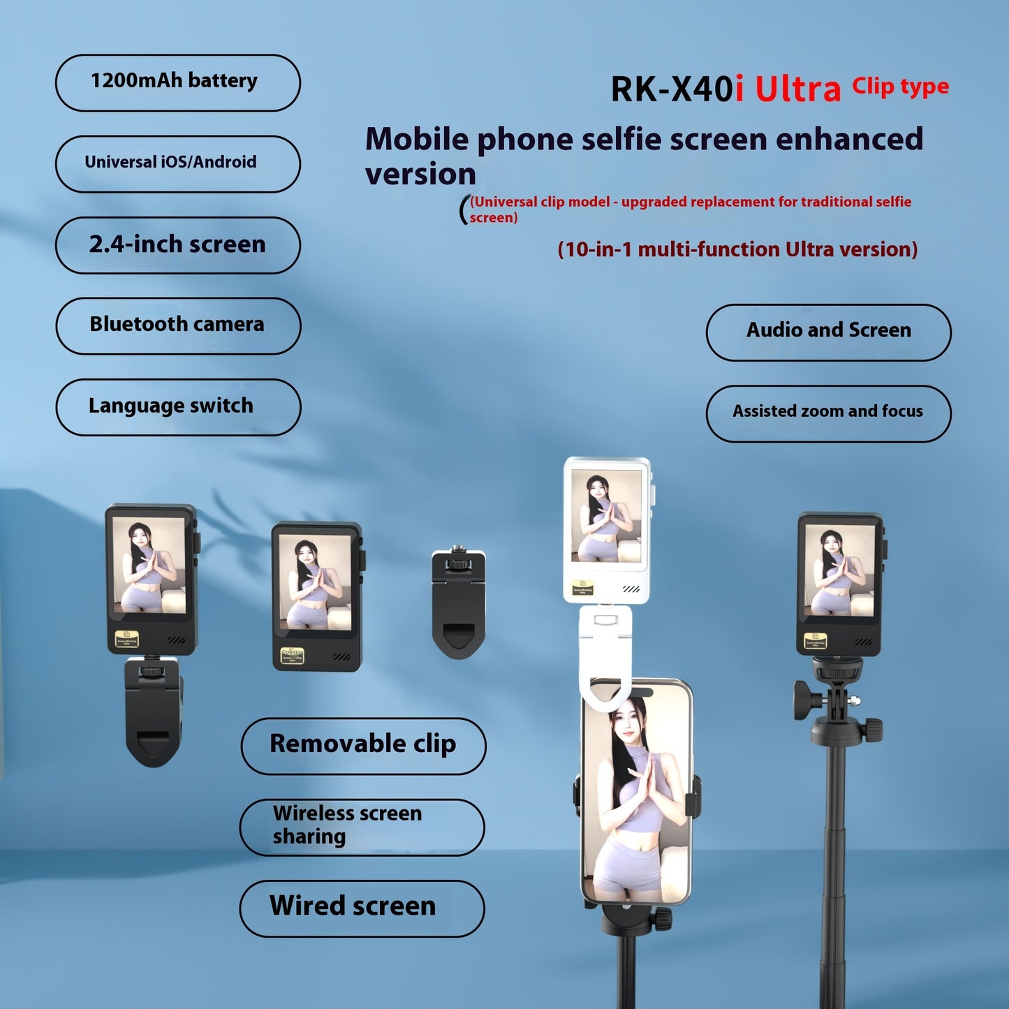 Mobile Selfie Screen Sharing Device Wireless