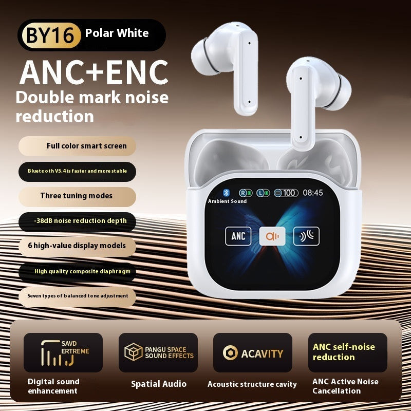 In-ear Bluetooth Headset With Screen Noise Reduction Transparent Large Color Screen