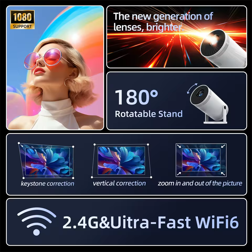 Mini Projetor Portátil - Cinema em Casa e Onde Quiseres