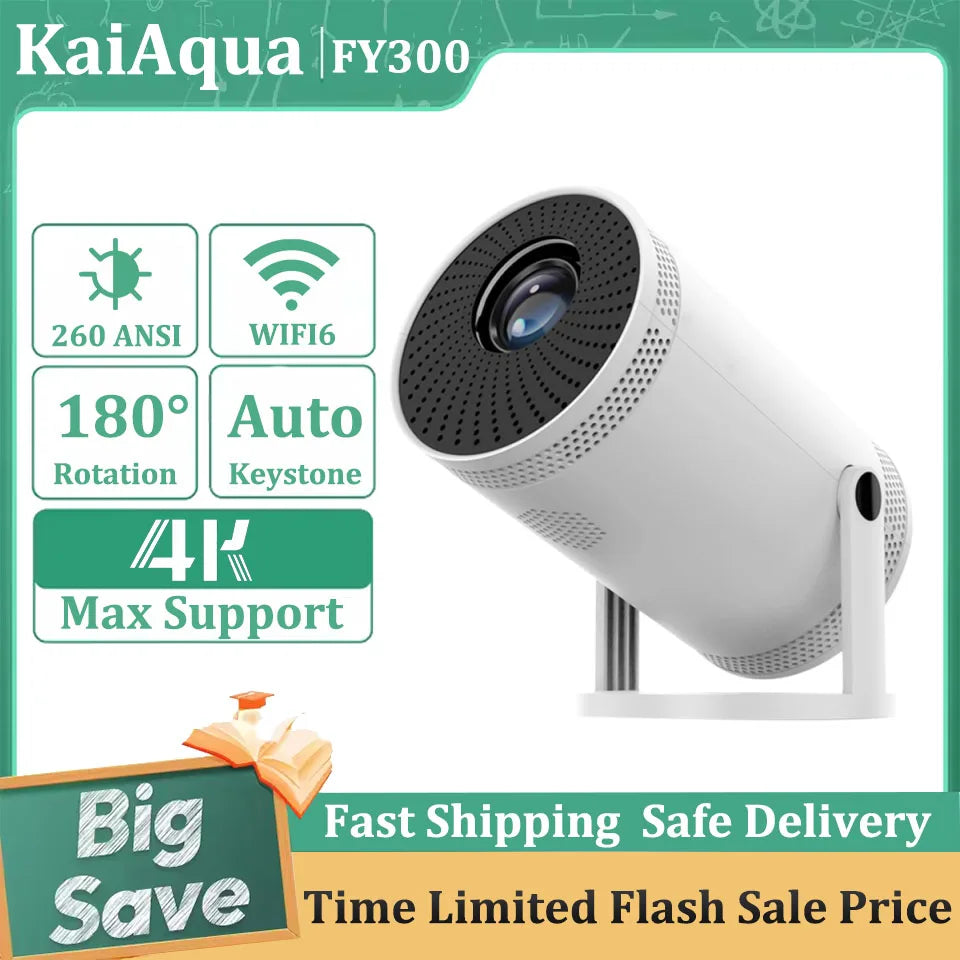 Mini Projetor Portátil 4K Wi-Fi 5G - Cinema em Casa e Onde Quiseres