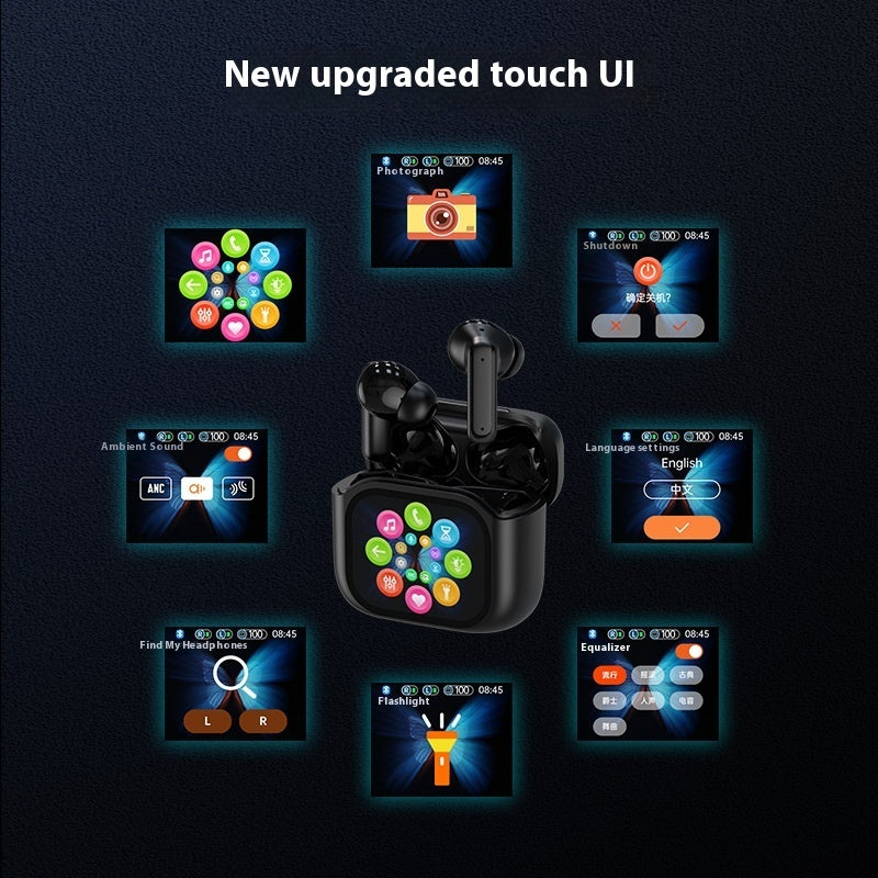 In-ear Bluetooth Headset With Screen Noise Reduction Transparent Large Color Screen