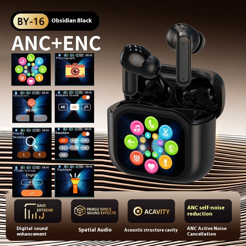 In-ear Bluetooth Headset With Screen Noise Reduction Transparent Large Color Screen