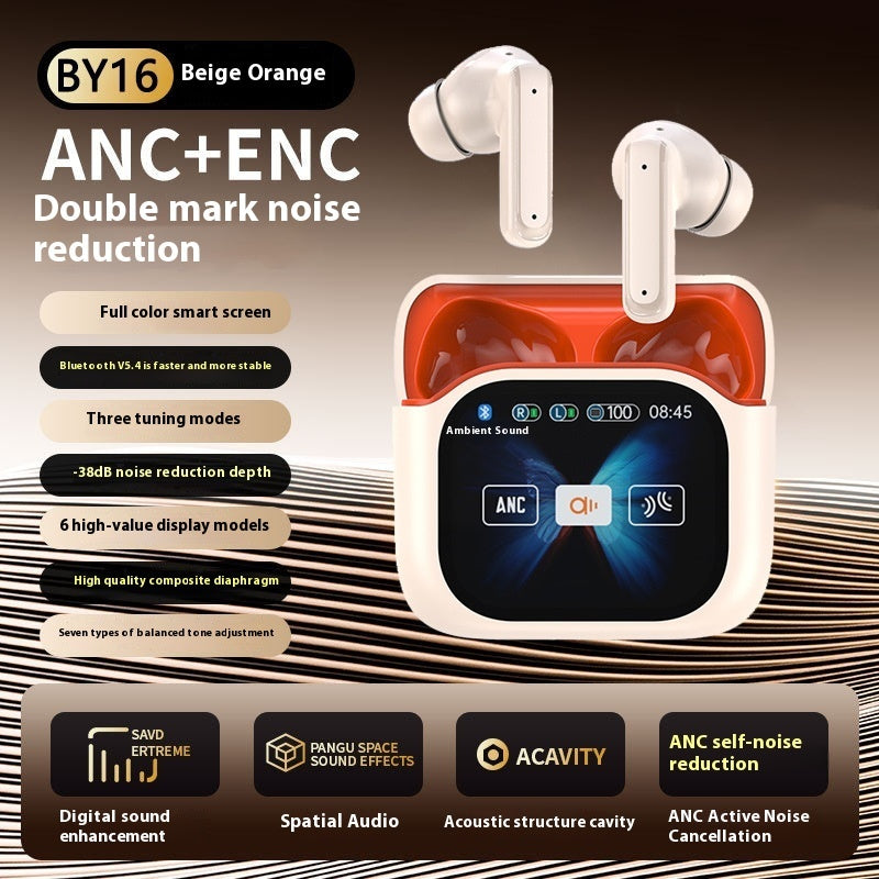 In-ear Bluetooth Headset With Screen Noise Reduction Transparent Large Color Screen